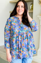 Load image into Gallery viewer, DEAR SCARLETT- Lizzy Babydoll Top in Royal Multi Fireworks
