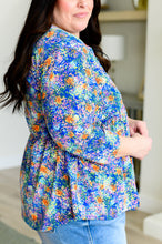 Load image into Gallery viewer, DEAR SCARLETT- Lizzy Babydoll Top in Royal Multi Fireworks
