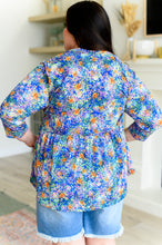 Load image into Gallery viewer, DEAR SCARLETT- Lizzy Babydoll Top in Royal Multi Fireworks

