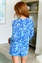 Load image into Gallery viewer, DEAR SCARLETT- Lizzy Babydoll Top in Royal and Mint Paisley
