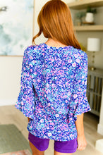 Load image into Gallery viewer, DEAR SCARLETT- Lizzy Bell Sleeve Top in Navy and Pink Floral
