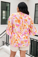 Load image into Gallery viewer, Lizzy Bell Sleeve Top in Pink and Gold Floral- DEAR SCARLETT
