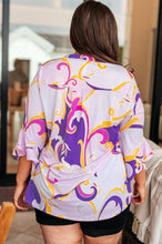 Load image into Gallery viewer, Lizzy Bell Sleeve Top in Regal Lavender and Gold- DEAR SCARLETT
