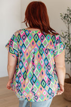 Load image into Gallery viewer, DEAR SCARLETT- Lizzy Cap Sleeve Top in Lavender Ikat
