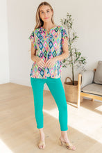 Load image into Gallery viewer, DEAR SCARLETT- Lizzy Cap Sleeve Top in Lavender Ikat
