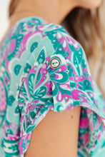 Load image into Gallery viewer, DEAR SCARLETT- Lizzy Cap Sleeve Top in Magenta and Teal Paisley
