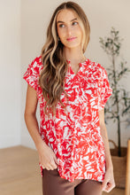 Load image into Gallery viewer, DEAR SCARLETT- Lizzy Cap Sleeve Top in Red Floral

