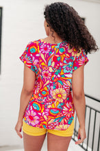 Load image into Gallery viewer, Lizzy Cap Sleeve Top Magenta and Pink Multi Floral- DEAR SCARLETT
