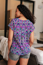 Load image into Gallery viewer, Lizzy Cap Sleeve Top in Purple Multi Marble- DEAR SCARLETT
