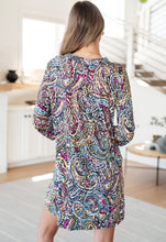 Load image into Gallery viewer, DEAR SCARLETT- Lizzy Dress in Black Multi Tiled Paisley
