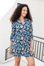 Load image into Gallery viewer, Lizzy Dress in Navy and Bright Paisley Floral- DEAR SCARLETT
