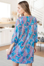 Load image into Gallery viewer, DEAR SCARLETT- Lizzy Dress in Teal and Pink Paisley
