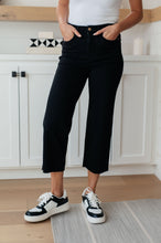 Load image into Gallery viewer, JB Lizzy High Rise Control Top Wide Leg Crop Jeans in Black (Sizes 0-24)

