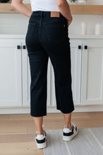 Load image into Gallery viewer, JB Lizzy High Rise Control Top Wide Leg Crop Jeans in Black (Sizes 0-24)
