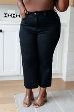 Load image into Gallery viewer, JB Lizzy High Rise Control Top Wide Leg Crop Jeans in Black (Sizes 0-24)
