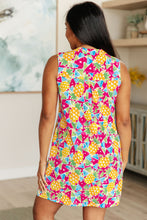 Load image into Gallery viewer, DEAR SCARLETT- Lizzy Tank Dress in Abstract Magenta Pineapple
