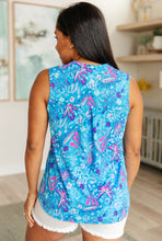 Load image into Gallery viewer, DEAR SCARLETT- Lizzy Tank Top in Blue and Pink Tropical Sailing
