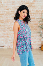 Load image into Gallery viewer, DEAR SCARLETT- Lizzy Tank Top in Mint and Pink Leopard
