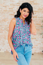 Load image into Gallery viewer, DEAR SCARLETT- Lizzy Tank Top in Mint and Pink Leopard
