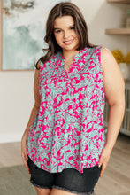Load image into Gallery viewer, DEAR SCARLETT- Lizzy Tank Top in Pink and Mint Paisley
