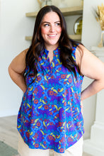 Load image into Gallery viewer, DEAR SCARLETT- Lizzy Tank Top in Royal and Red Abstract
