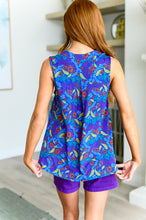 Load image into Gallery viewer, DEAR SCARLETT- Lizzy Tank Top in Royal and Red Abstract

