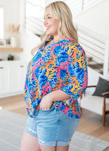 Load image into Gallery viewer, DEAR SCARLETT- Lizzy Top in Blue and Pink Branches
