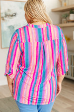 Load image into Gallery viewer, DEAR SCARLETT- Lizzy Top in Blue and Pink Stripe
