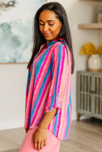 Load image into Gallery viewer, DEAR SCARLETT- Lizzy Top in Blue and Pink Stripe
