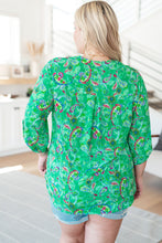 Load image into Gallery viewer, DEAR SCARLETT- Lizzy Top in Emerald and Magenta Paisley
