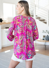 Load image into Gallery viewer, DEAR SCARLETT- Lizzy Top in Magenta Floral Paisley

