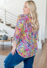 Load image into Gallery viewer, DEAR SCARLETT- Lizzy Top in Magenta and Lime Painted Abstract
