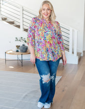 Load image into Gallery viewer, DEAR SCARLETT- Lizzy Top in Magenta and Lime Painted Abstract
