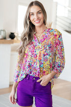 Load image into Gallery viewer, DEAR SCARLETT- Lizzy Top in Magenta and Lime Painted Abstract
