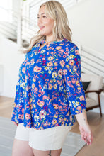 Load image into Gallery viewer, DEAR SCARLETT- Lizzy Top in Royal and Blush Floral

