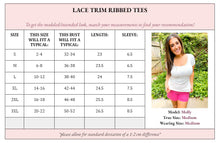 Load image into Gallery viewer, PREORDER: Lucy Lace Trim Ribbed Tee in 3 Colors
