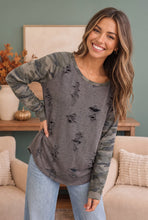 Load image into Gallery viewer, One Tough Cookie Distressed Raglan Top
