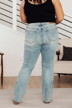 Load image into Gallery viewer, JB Miranda High Rise Plaid Cuff Vintage Straight Jeans
