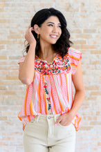 Load image into Gallery viewer, Orange Blossoms Flutter Sleeve Blouse- SAVANNA JANE
