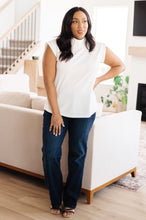 Load image into Gallery viewer, SP24- ONE ELEVEN NORTH- Overqualified Mock Neck Cap Sleeve Top

