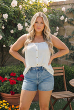 Load image into Gallery viewer, Sunny Days Ribbed Button Tank
