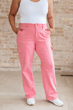 Load image into Gallery viewer, JUDY BLUE- Peggy High Rise Cargo Straight Jeans in Pink
