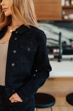 Load image into Gallery viewer, JUDY BLUE- Reese Rhinestone Denim Jacket in Black
