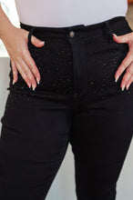 Load image into Gallery viewer, JUDY BLUE- Reese Rhinestone Slim Fit Jeans in Black
