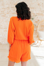 Load image into Gallery viewer, WHITE BIRCH- Roll With me Romper in Tangerine
