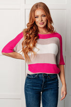 Load image into Gallery viewer, 111 NORTH- Rows Of Rose Short Sleeve Knit Top
