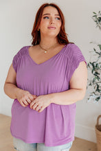 Load image into Gallery viewer, DEAR SCARLETT- Ruched Cap Sleeve Top in Lavender
