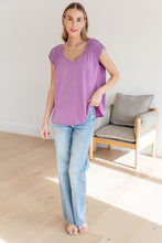 Load image into Gallery viewer, DEAR SCARLETT- Ruched Cap Sleeve Top in Lavender

