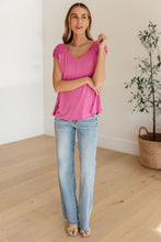 Load image into Gallery viewer, DEAR SCARLETT-  Ruched Cap Sleeve Top in Magenta

