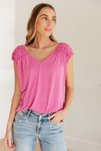 Load image into Gallery viewer, DEAR SCARLETT-  Ruched Cap Sleeve Top in Magenta
